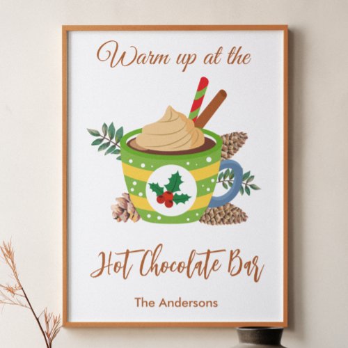 Christmas Hot Cocoa Chocolate Bar Sign Poster