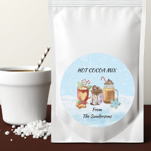 Christmas hot Cocoa Chocolate Mix Gift Classic Round Sticker