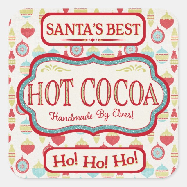 Christmas Hot Cocoa Chocolate Stickers (Front)