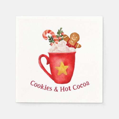 Christmas Hot Cocoa Cookie Holiday Drink Napkins