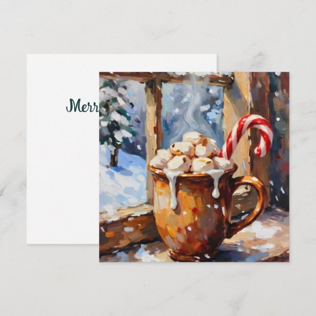 Christmas Hot Cocoa with Roasted Marshmallows  Holiday Card (Front/Back)