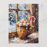 Christmas Hot Cocoa with Roasted Marshmallows  Holiday Postcard