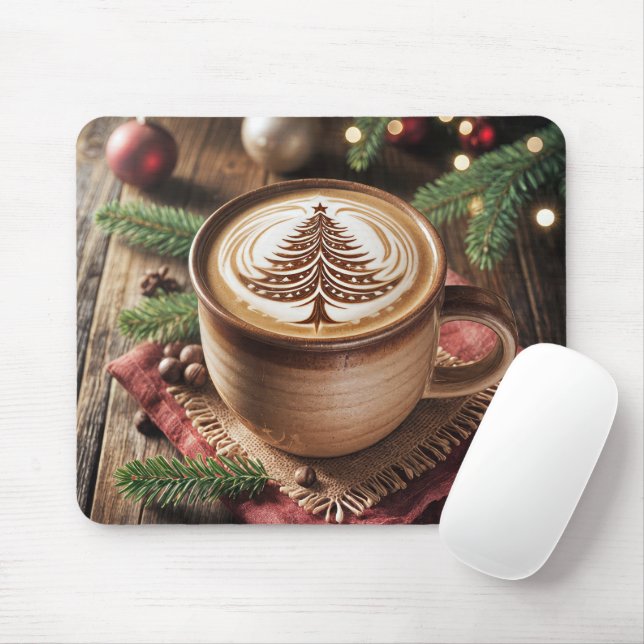 Christmas Hot Cocoa With Tree Design Mouse Pad (With Mouse)