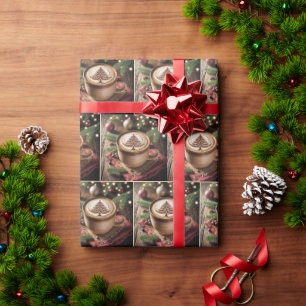 Christmas Hot Cocoa With Tree Design Wrapping Paper