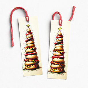 Christmas Hot Dog Tree Holiday Bookmark