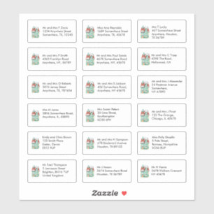 Christmas House 18 Individual Name Addresses Sticker