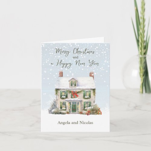 Christmas House in Snow Card