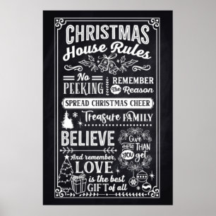 Christmas House Rules Poster
