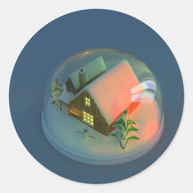 Christmas House snow globe Sticker (Front)