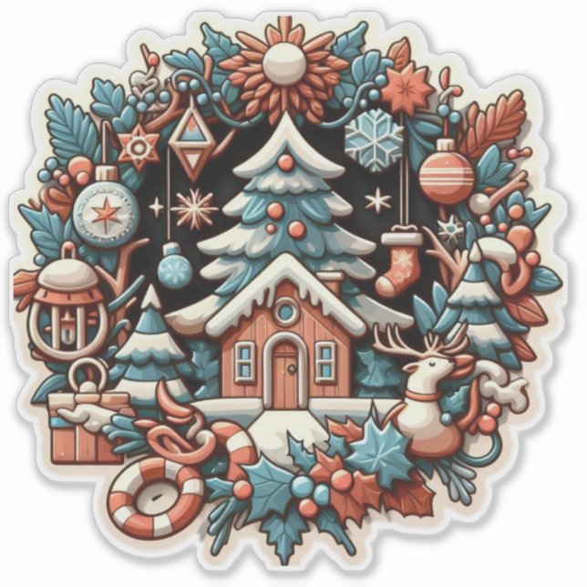 Christmas House Sticker (Front)