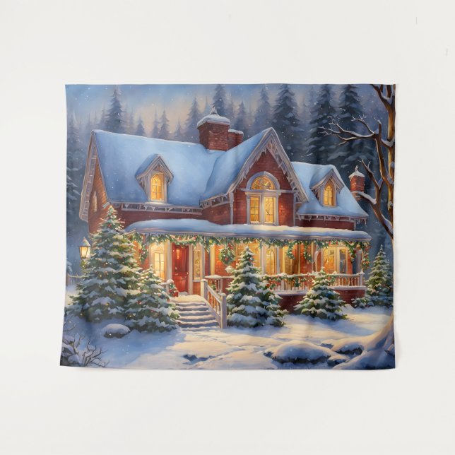 Christmas House Tapestry (Front (Horizontal))