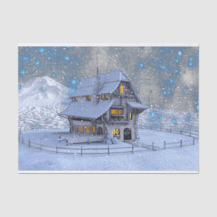 christmas house tissue paper