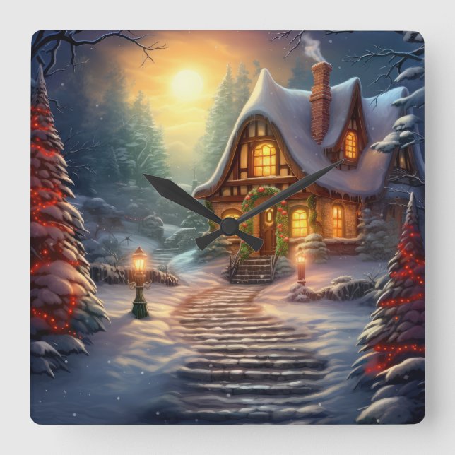 Christmas House Wall Clock (Front)