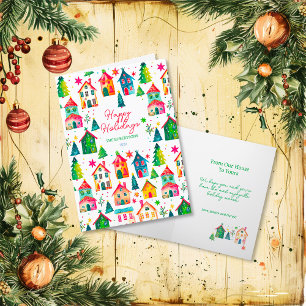 Christmas Houses Happy Holidays Holiday Card