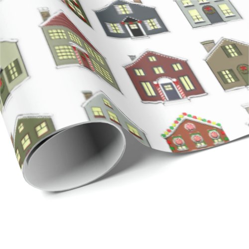 Christmas Houses Wrapping Paper