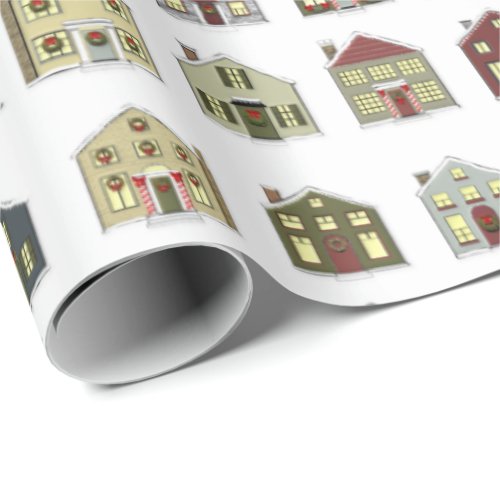 Christmas Houses Wrapping Paper