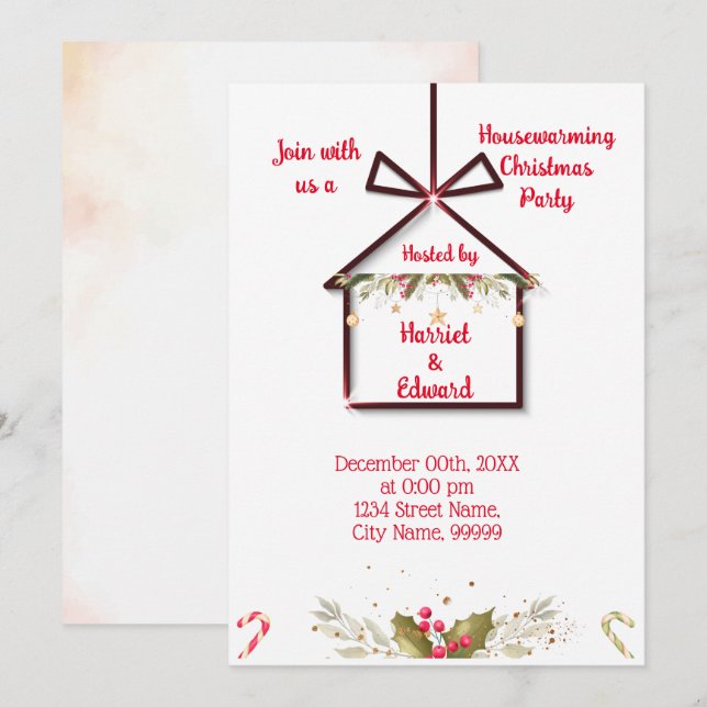 Christmas Housewarming Party Invitation (Front/Back)