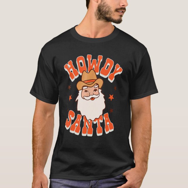 Christmas Howdy Santa Matching Family  Vintage T-Shirt (Front)