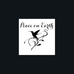 Christmas Hummingbird Peace on Earth Rubber Stamp<br><div class="desc">The Christmas message of Peace on Earth intertwined with a pretty hummingbird silhouette perched on a whimsical delicate branch.</div>