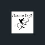 Christmas Hummingbird Peace on Earth Rubber Stamp<br><div class="desc">The Christmas message of Peace on Earth intertwined with a pretty hummingbird silhouette perched on a whimsical delicate branch.</div>