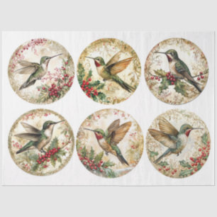 Christmas Hummingbird Rounds Tissue Paper
