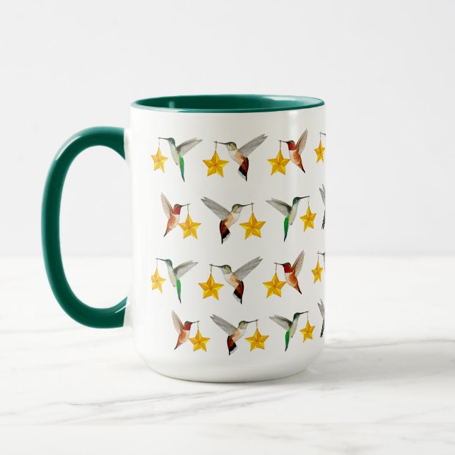 Christmas Hummingbirds Mug (Left)