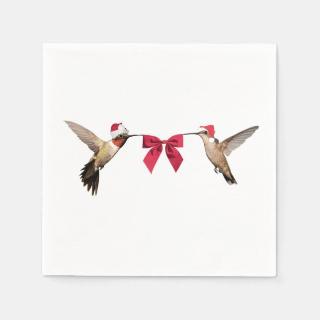 Christmas Hummingbirds Napkins (Front)