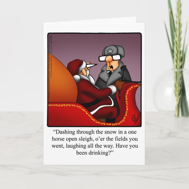Christmas Humor "Dashing Sleigh" Greeting Card (Front)