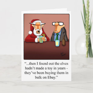 Christmas Humor "Elves & Ebay" Greeting Card