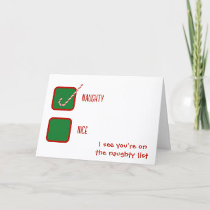 Christmas Humor Naughty Or Nice Check Boxes  Card