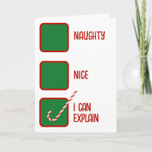 Christmas Humor Naughty Or Nice Check Boxes  Card
