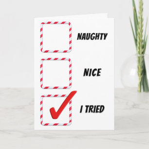 Christmas Humor Naughty Or Nice Check Boxes Card