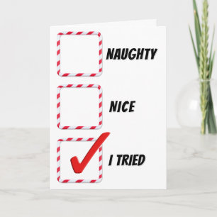 Christmas Humor Naughty Or Nice Check Boxes Card
