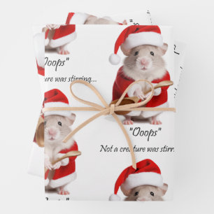 Christmas Humor Not a Creature was stirring Mouse Wrapping Paper Sheets