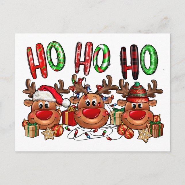 Christmas Humor Reindeer  Postcard (Front)