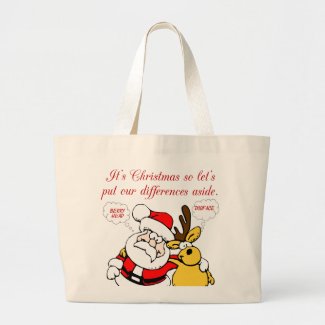Christmas Humor: Stop Fighting & Reconcile Funny Tote Bag