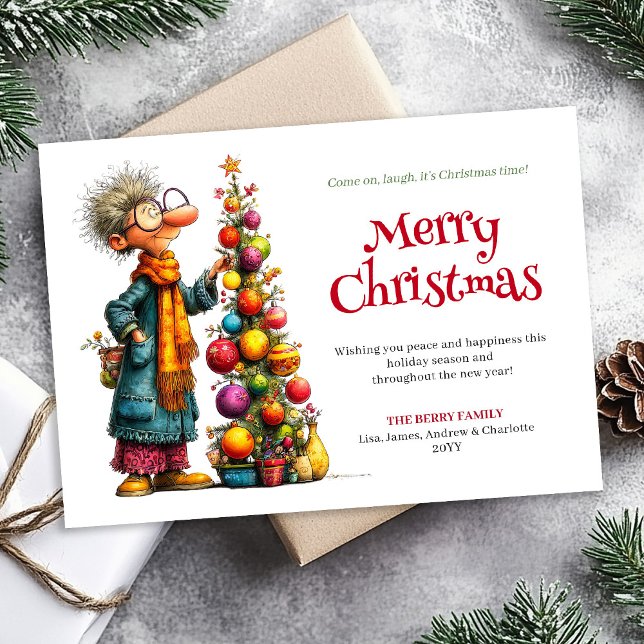 Christmas Humor Woman Custom Greeting Download Holiday Card (Christmas Humor Woman Custom Greeting Download)