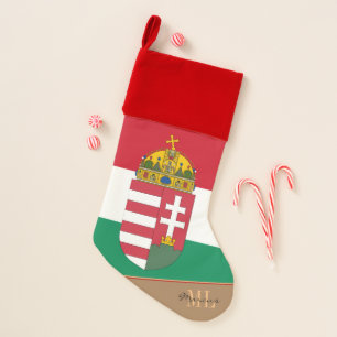 Christmas Hungary & Hungarian Flag patriots Stocking