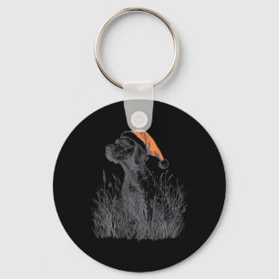 Christmas Hunting Dog In Santa Hat Festive Labrado Keychain