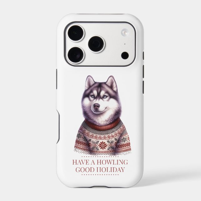 Christmas Husky Custom Iphone Case (Back)