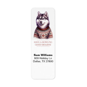 Christmas Husky Custom Label