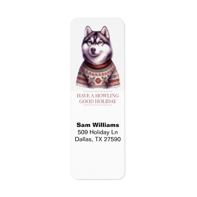 Christmas Husky Custom Label (Front)