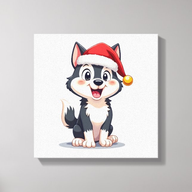 Christmas Husky Dog Lover Malamute (2) Canvas Print (Front)