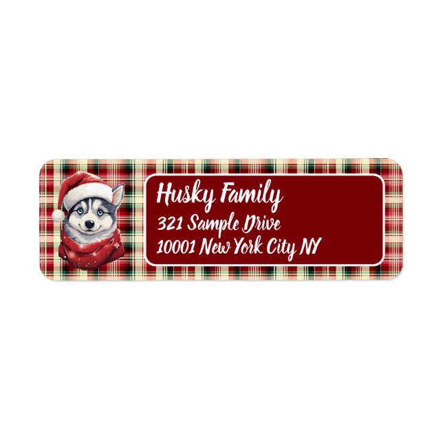 Christmas Husky Family Label (Front)