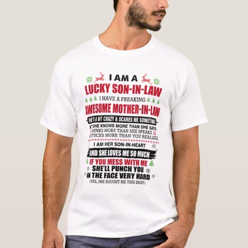Christmas I Am A Lucky Son_In_Law T_Shirt