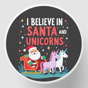 Christmas I Believe In Santa And Unicorns Funny Xm Mini Candle Favors