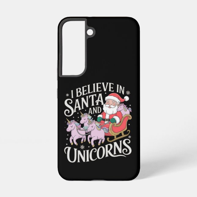 Christmas I Believe In Santa And Unicorns Xmas Samsung Galaxy Case (Back)