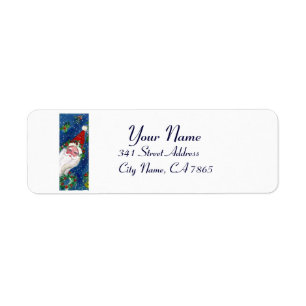 CHRISTMAS I LETTER / SANTA CLAUS WITH RED RIBBON LABEL