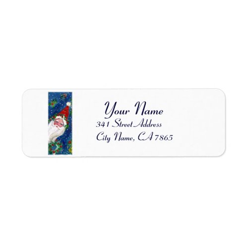 CHRISTMAS I LETTER  SANTA CLAUS WITH RED RIBBON LABEL
