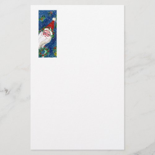CHRISTMAS I LETTER  SANTA CLAUS WITH RED RIBBON STATIONERY
